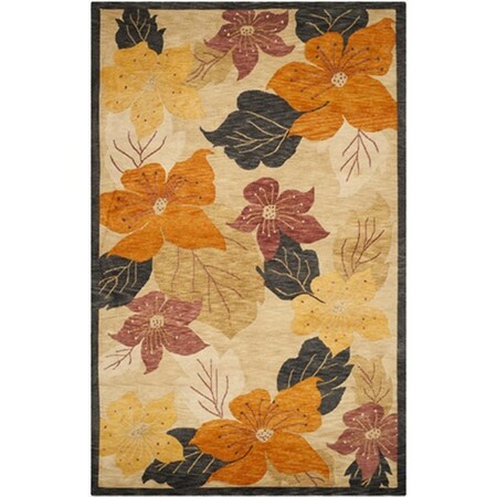 Safavieh 6 x 9 ft. Rectangle Contemporary Tibetan Black and Rust Hand Knotted Rug TB518A-6